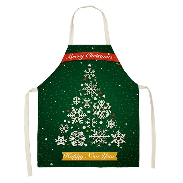 Household Green Series Christmas Dog Linen Apron Used In Kitchen Style 5 - Shop at LoveMi