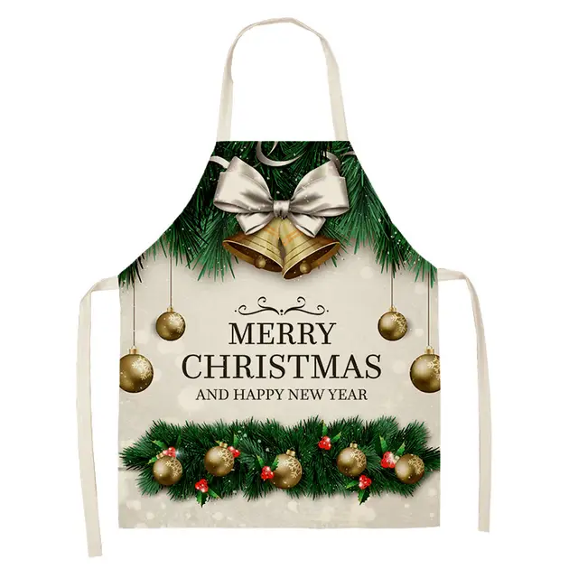 Household Green Series Christmas Dog Linen Apron Used In Kitchen Style 6 - Shop at LoveMi