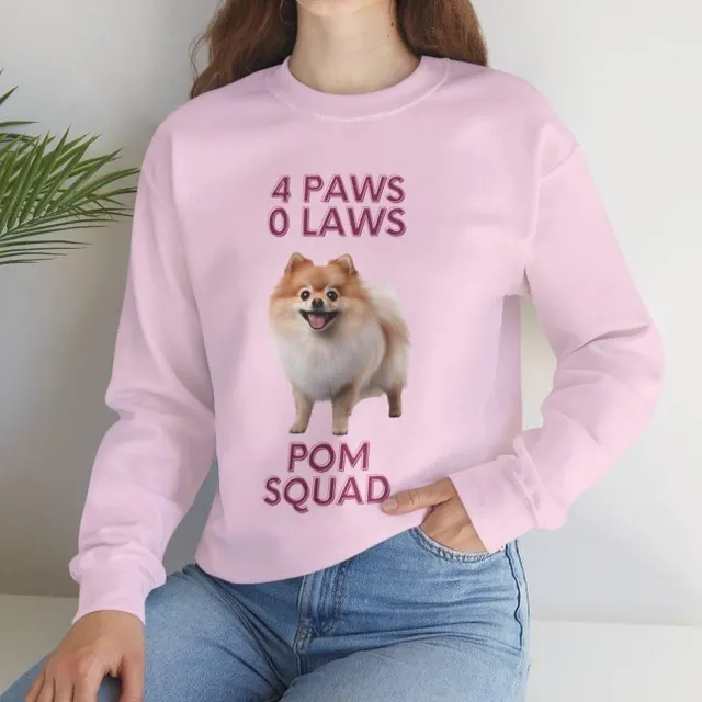 Autumn And Winter European And American Cute Dog Print Long Sleeve Pink - Shop at LoveMi