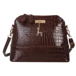 Women's Fashion Casual Large Capacity Solid Color Crossbody Bag - Coffee