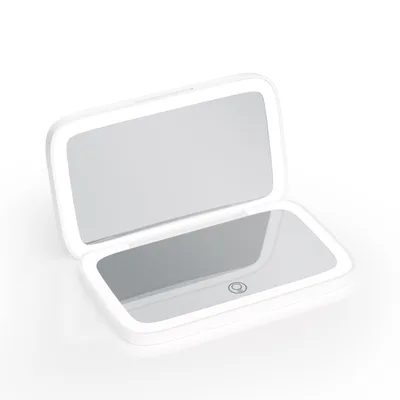 Portable Led Make up Mirror Luminous Mirror Double sided With Light Led Make up Mirror With Light White - Shop at LoveMi