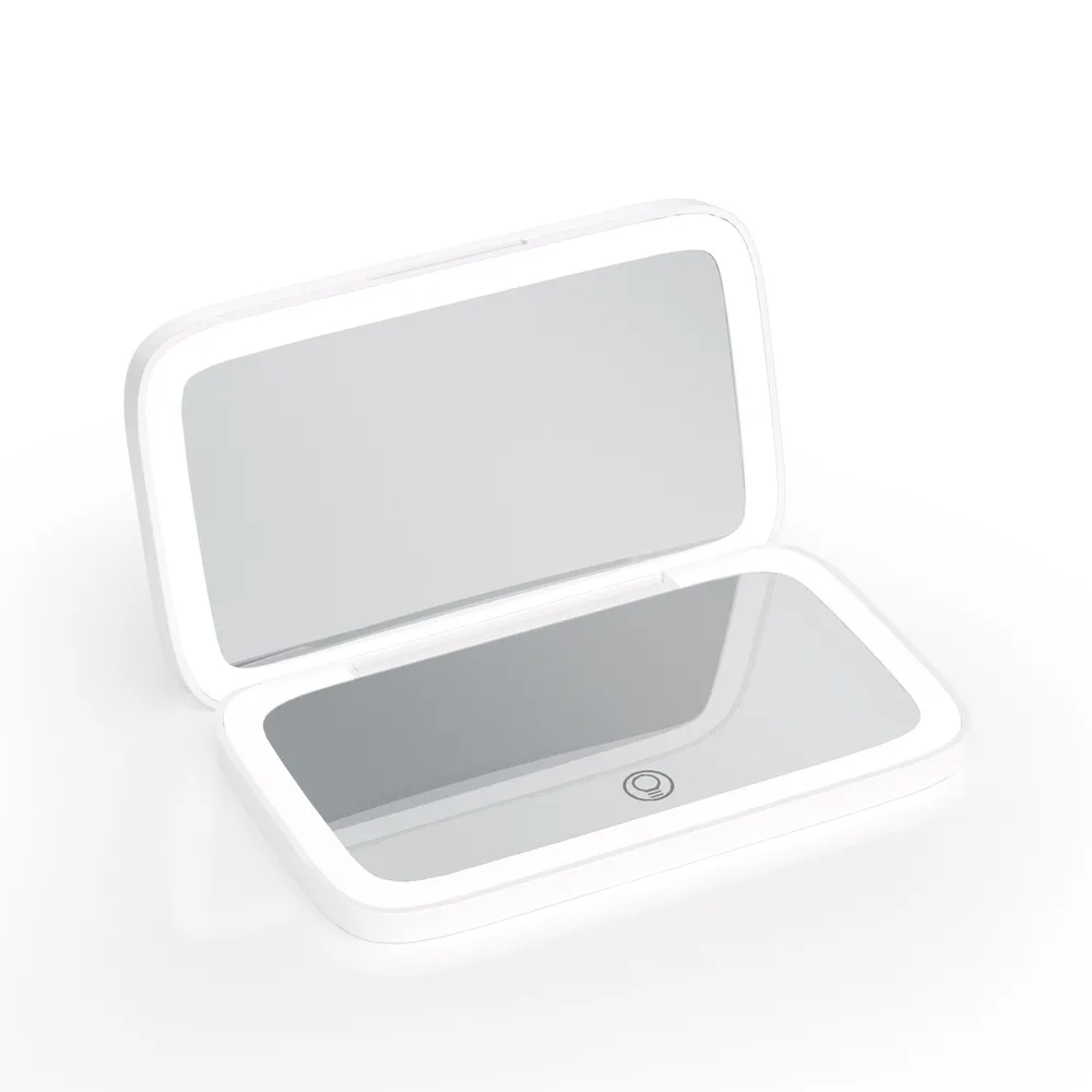 Portable Led Make up Mirror Luminous Mirror Double sided With Light Led Make up Mirror With Light White - Shop at LoveMi