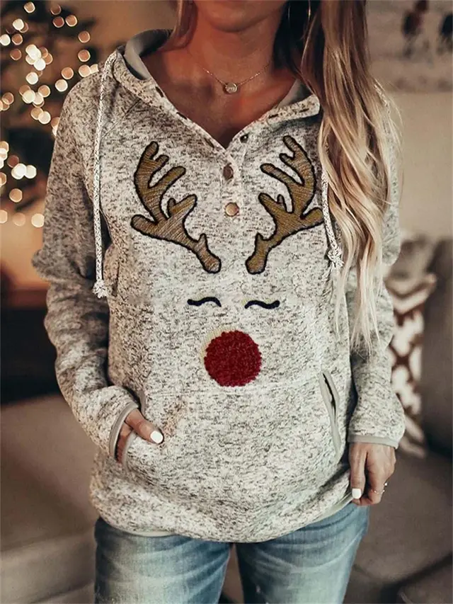 Retro Animal Nature Abstract Printing Brown Button Hoodie Qhdz105975Lyjkhaki - Shop at LoveMi