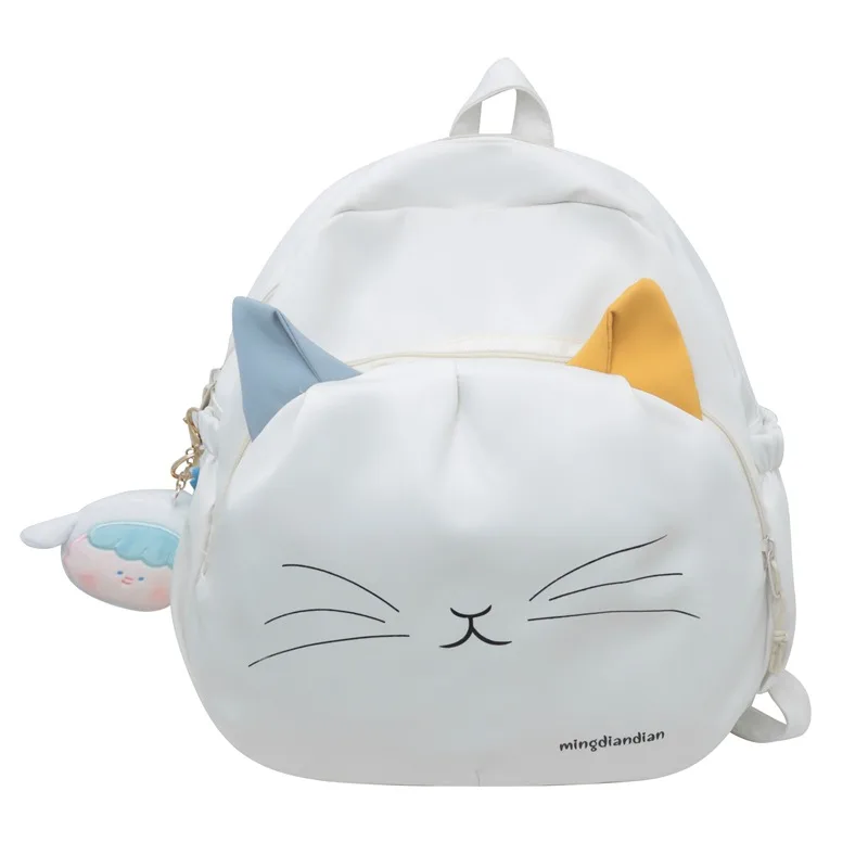 Cartoon Young Girl Cute Sister Backpack White - Shop at LoveMi