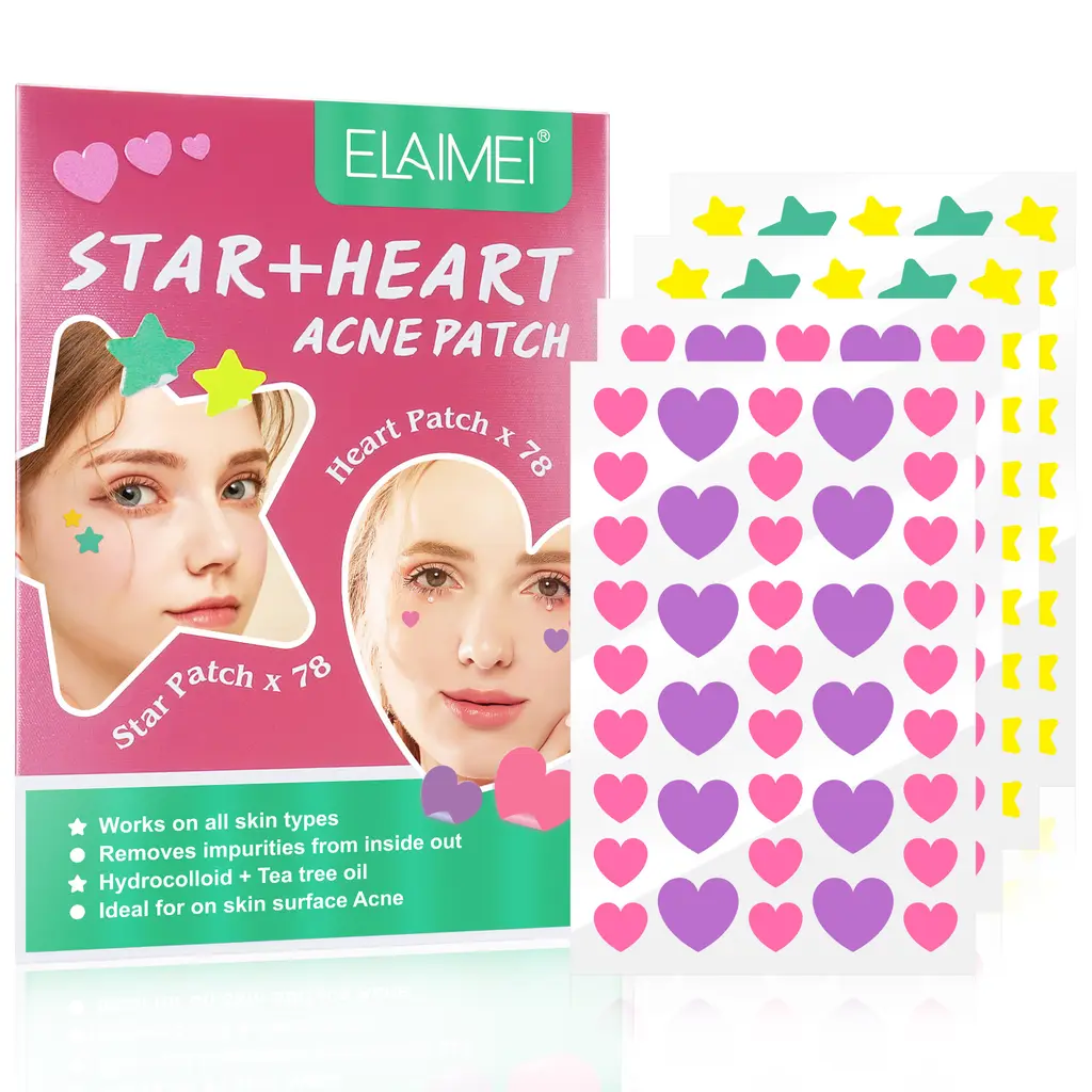Peach Heart Colour Multi-shape Acne Patch - Pink Green Xingx