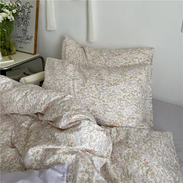 Garden Small Floral Cotton Bed 4 piece Summer Girly Bedding Set Midsummer Night Floral Pillow - Shop at LoveMi