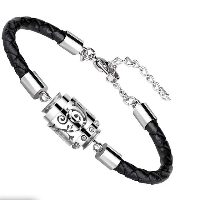 Stainless Steel Aromatherapy Leather Bracelet Adjustable Essential Oil Perfume Titanium Steel Silver - Shop at LoveMi