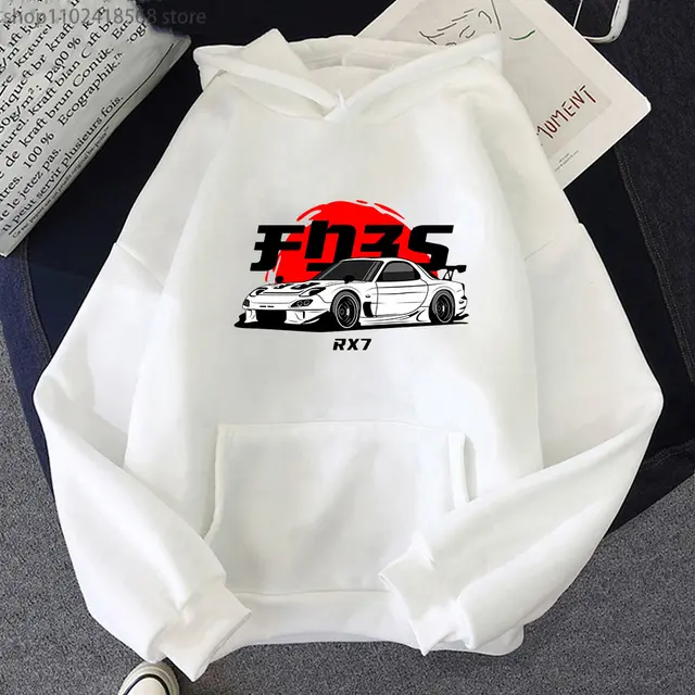 New Car Printed Men'swomen's Cotton Hoodie Casual 02 White - Shop at LoveMi