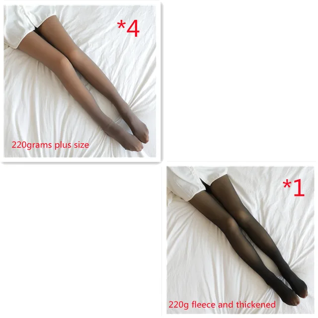 Fake Translucent Plus Size Leggings Fleece Lined Tights Fall And Winter Warm Fleece Pantyhose Women Fleece Lined Pantyhose Thermal Winter Tights ... Set32 - Shop at LoveMi