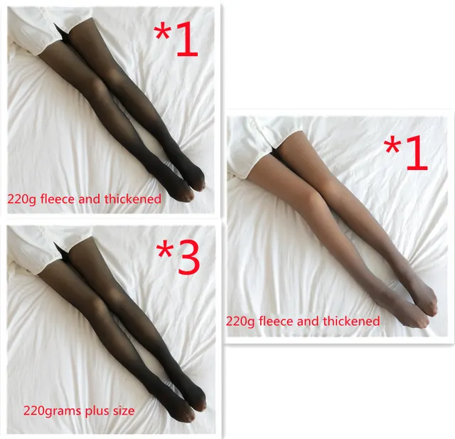 Fake Translucent Plus Size Leggings Fleece Lined Tights Fall And Winter Warm Fleece Pantyhose Women Fleece Lined Pantyhose Thermal Winter Tights ... Set9 - Shop at LoveMi