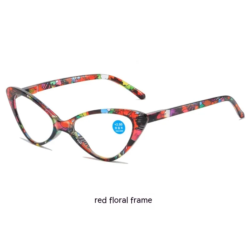 Personalized Creative Anti-blue Light Printing Reading Glasses New Fashion Women's Presbyopic - Blue Flower Frames
