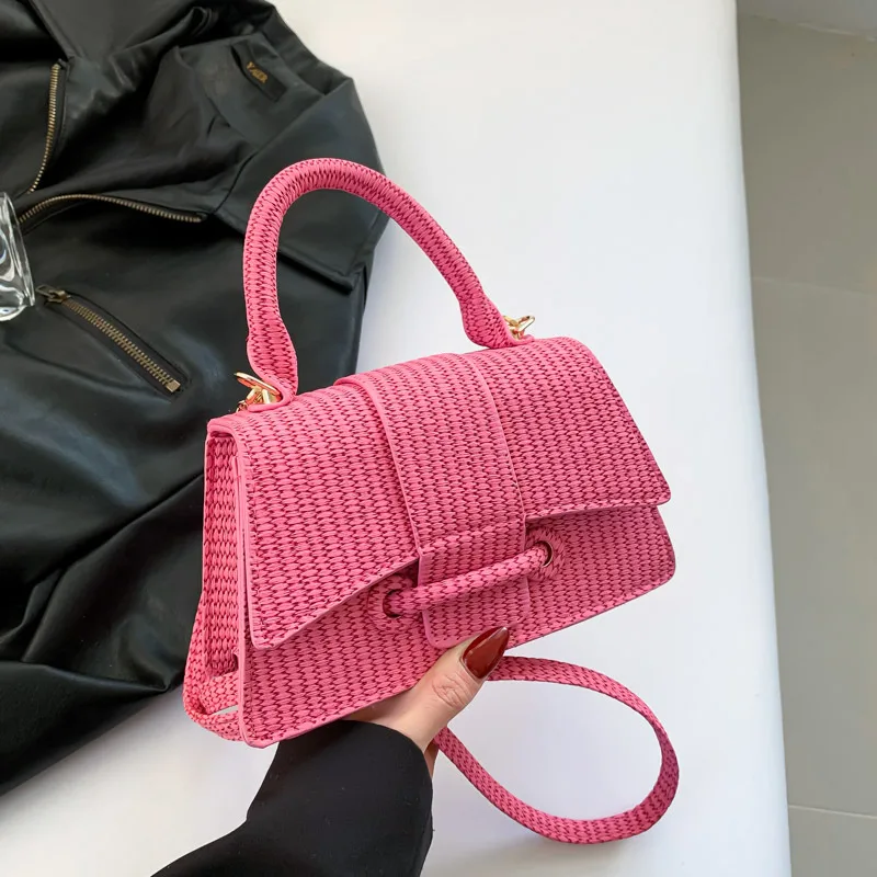 French Fashion Casual Simple Western Style Simple Fashion Shoulder Messenger Bag Pink - Shop at LoveMi