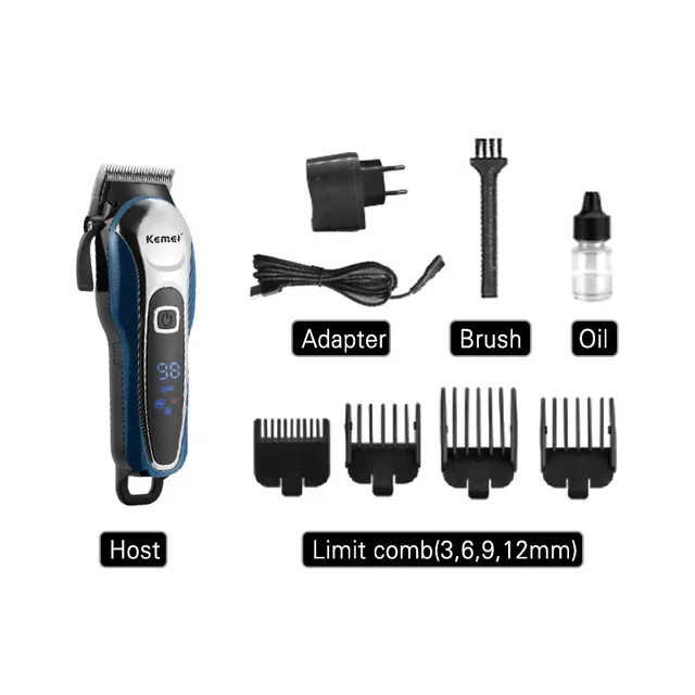 LCD Display Charging Professional Hair Salon Oil Head Electric Clipper Eu - Shop at LoveMi