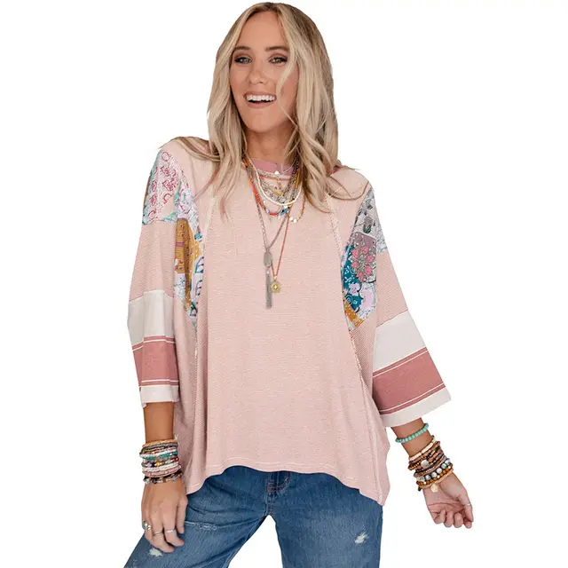 Thin Striped Color Matching Long Sleeve Casual Loose Pullover Lc25122088 P1020 - Shop at LoveMi