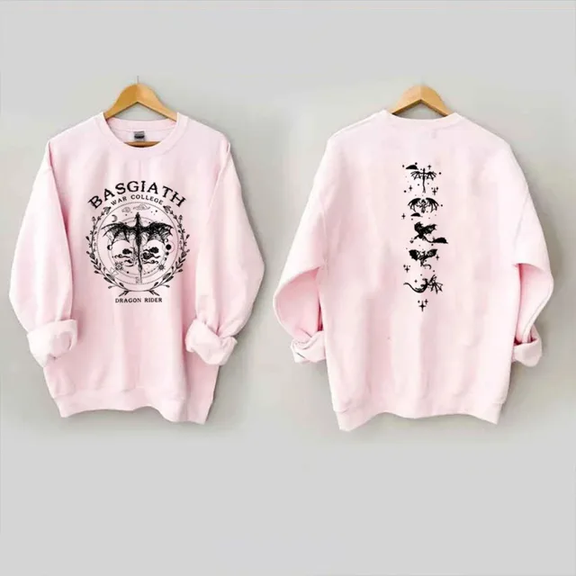Gold Dragon Fourth Wing Sweatshirt Basgiath Pink - Shop at LoveMi