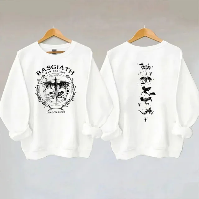 Gold Dragon Fourth Wing Sweatshirt Basgiath White - Shop at LoveMi