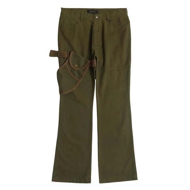 Loose Straight Design Personality Trendy Casual Trousers Ed1041 Green - Shop at LoveMi