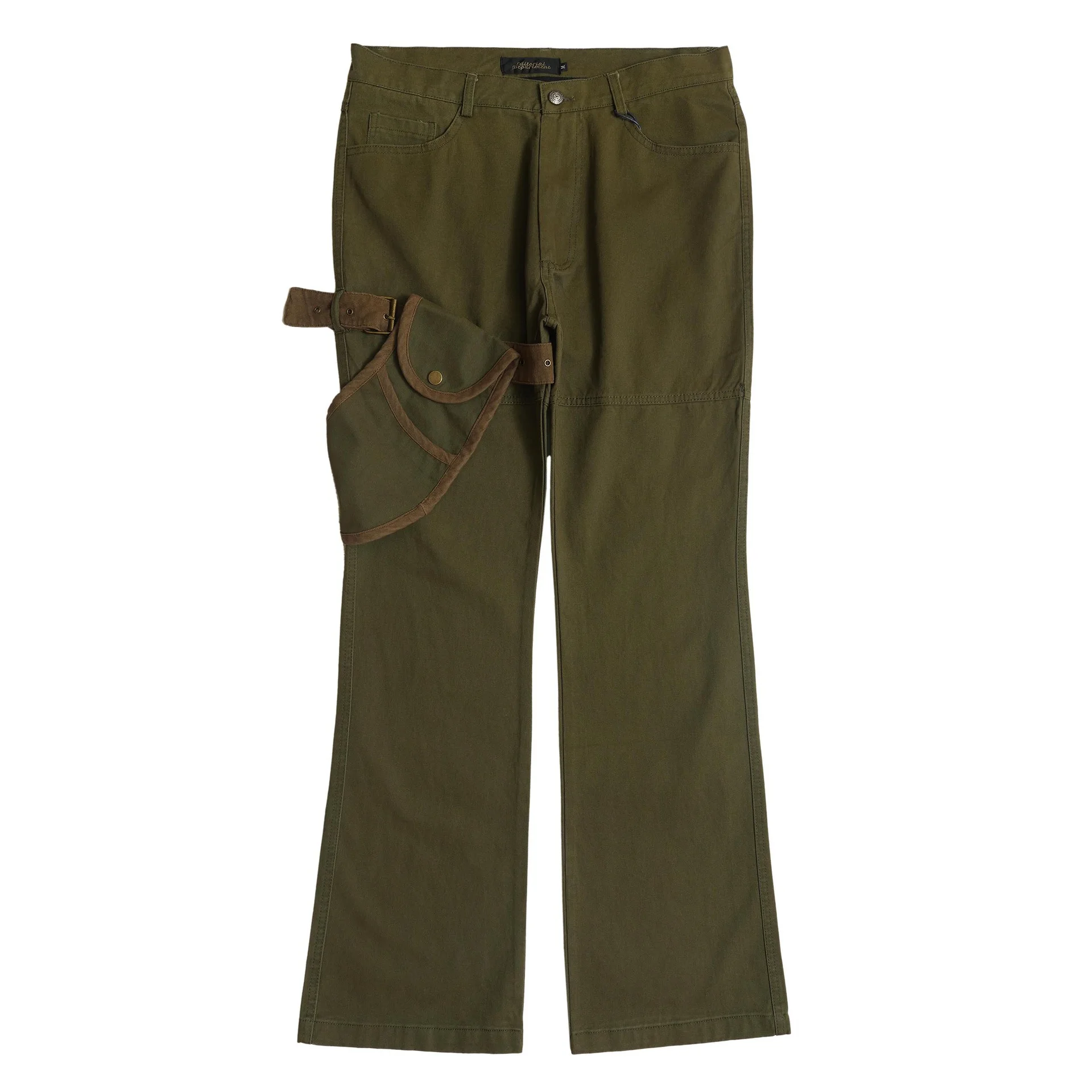 Loose Straight Design Personality Trendy Casual Trousers - Ed1041 Green