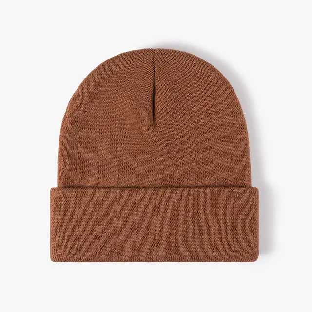 Autumn And Winter Light Board Warm Thickened Double layer Simplicity Women's Knitted Hat Boxers Caramel - Shop at LoveMi