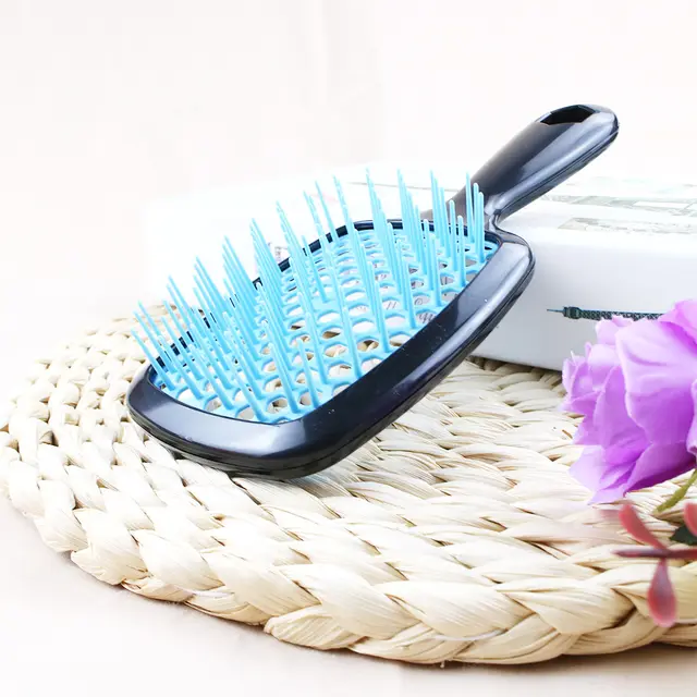Hexagonal Wire Net Comb Honeycomb Hollow Hairdressing Comb Grid Comb Blue - Shop at LoveMi