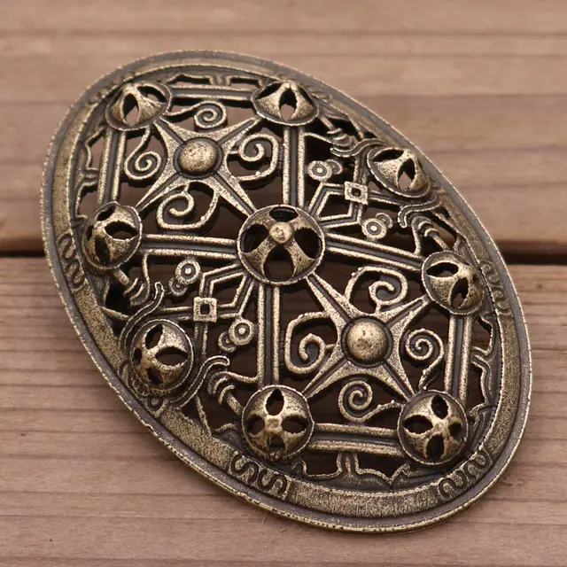 Vintage Metal Viking Series VIKING FORCE LABORATORIES Brooch Ancient Bronze - Shop at LoveMi