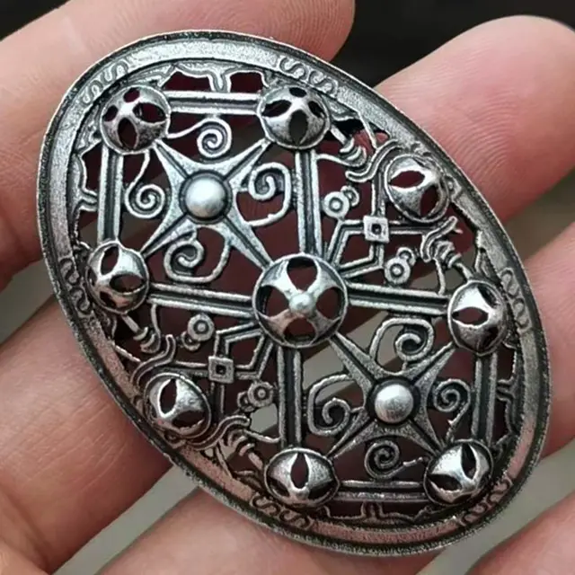 Vintage Metal Viking Series VIKING FORCE LABORATORIES Brooch Ancient Silver - Shop at LoveMi