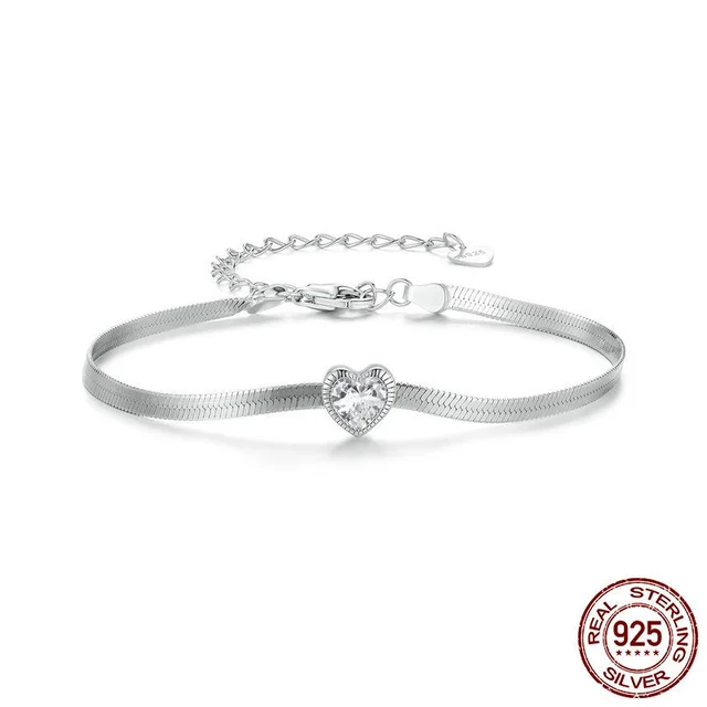 Shining Loving Heart Zircon Bracelet Simple And Light Luxury Advanced Sense Bsb153 - Shop at LoveMi