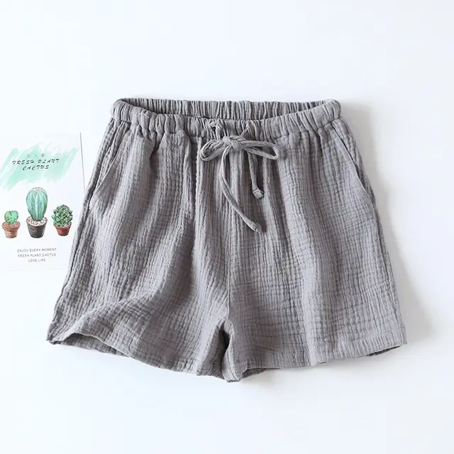 Cotton Cloth Double layer Thin Women's Summer Pajama Pants Women's Female Gray - Shop at LoveMi
