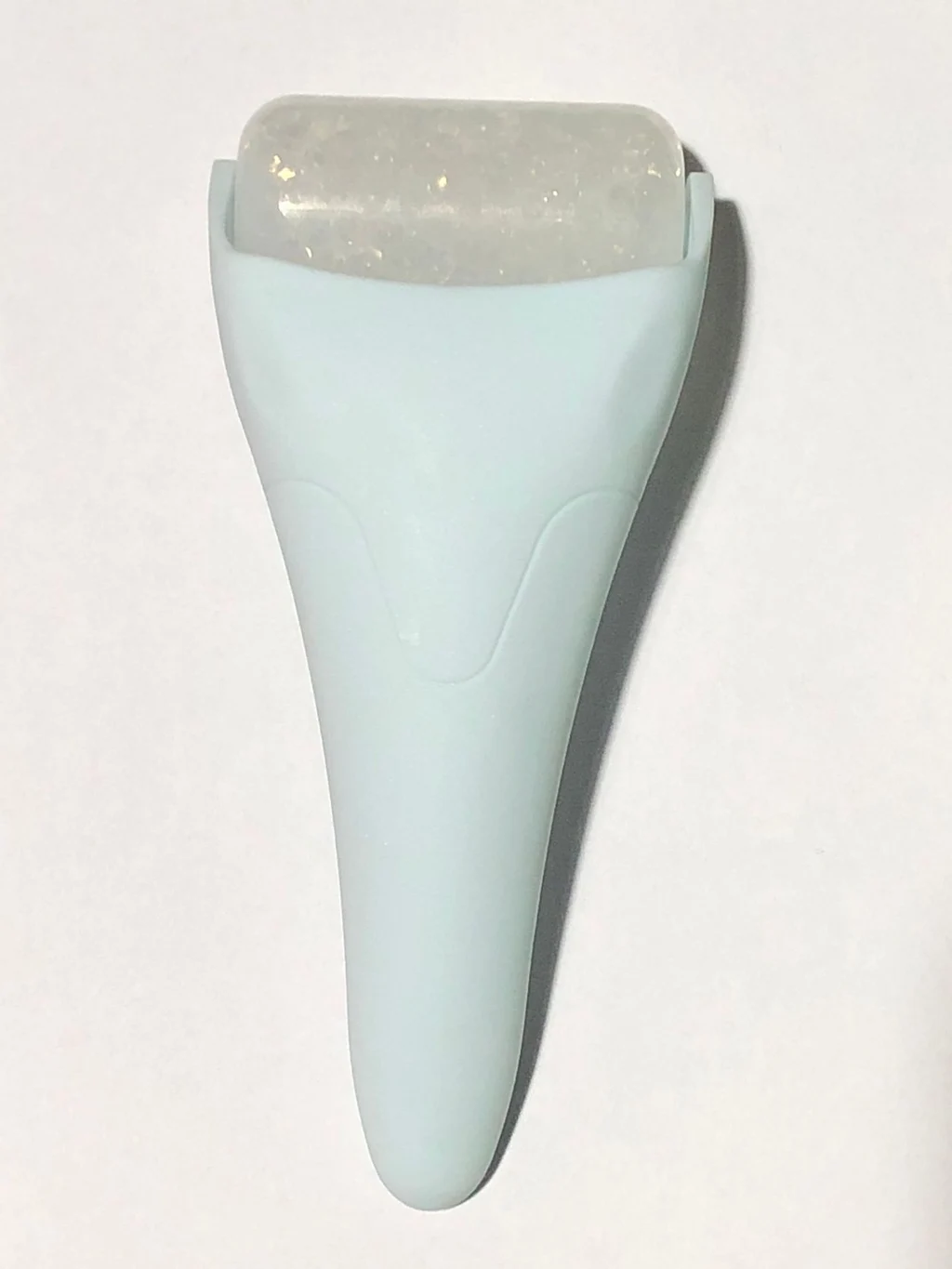 Ice Roller Smooth Skin Wheel Face Cosmetic Roller - Light Blue Handle White Pearl