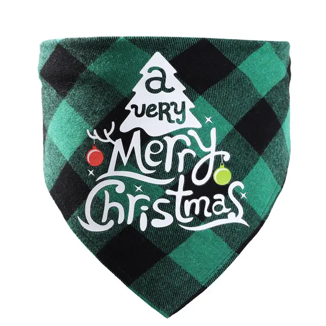 Christmas Pet Saliva Towel DIY Dog Triangle Green 8 - Shop at LoveMi
