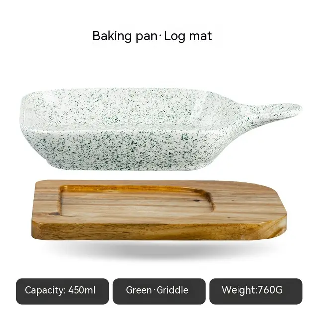 Japanese style Set Handle Handle Plate Salad Bowl Handle Plate Green Suit - Shop at LoveMi