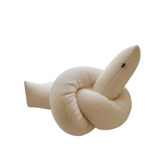 Special shaped Pillow Sofa Cushion Long Bedside Soft Cushion Twisted Beige - Shop at LoveMi