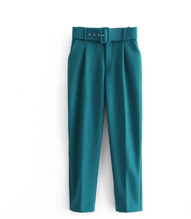 Women's Elegant Graceful Slim fitting Ankle tied Casual Pants Forest Green - Shop at LoveMi