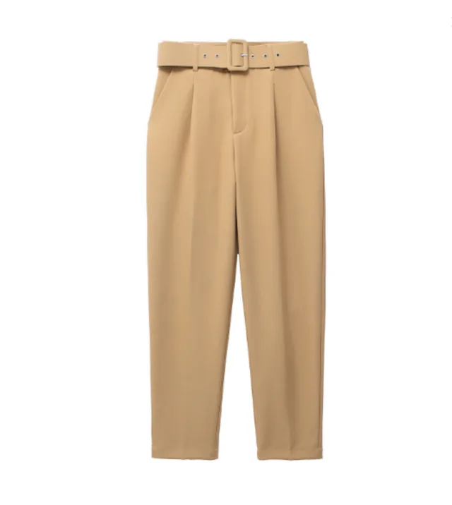 Women's Elegant Graceful Slim fitting Ankle tied Casual Pants Khaki - Shop at LoveMi