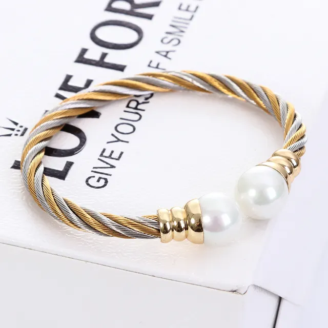 Stainless Steel Classic Style Two tone Classic Handmade Braided Bracelets Ring Two piece Set Gold And Silver Color Bracelet - Shop at LoveMi
