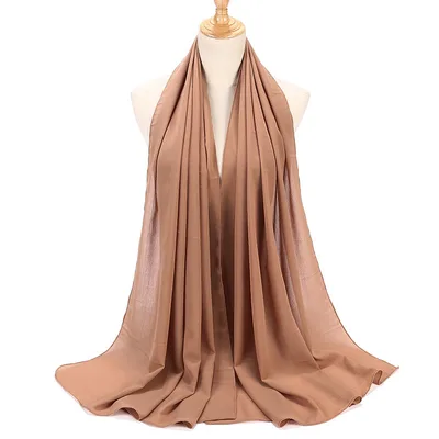 Natural Wrinkle Monochrome Chiffon Scarf Breathable Pleated Women's Toe Cap Scarf Camel - Shop at LoveMi