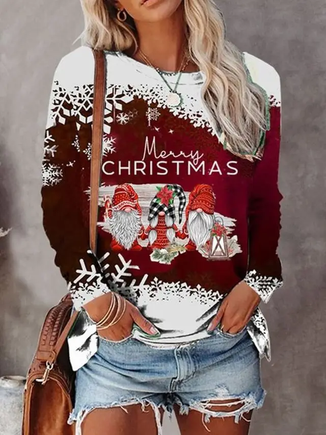 3D Printed Loose Round Neck Fashion Women's Sweater Gbh0155 3 - Shop at LoveMi