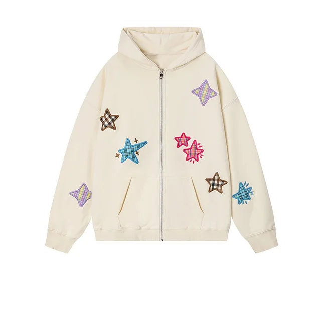 Embroidered Hoodie For Women In Autumn And Winter Loose Fitting Apricot - Shop at LoveMi