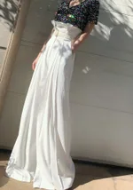 Four Seasons Design High Waist Long Legs Loose Drooping Straight Wide Leg Suit Pants - White