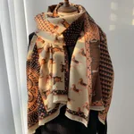 Retro Carriage Autumn And Winter New Warm Scarf For Women - Orange
