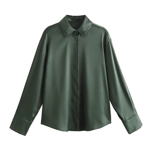 Fashion Silk Satin Textured Shirt Wide Leg Pants Top - Shop at LoveMi
