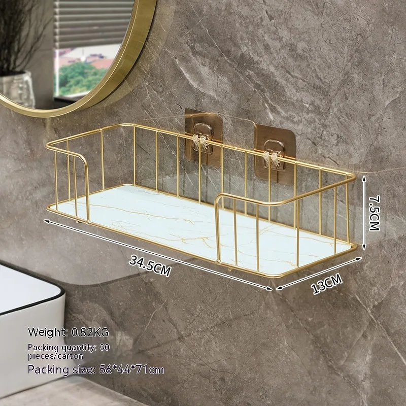 Toilet Storage Punch free Toilet Shower Gel Cosmetics Wash Supplies Storage Shelf Platinum - Shop at LoveMi