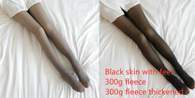 Fake Translucent Plus Size Leggings Fleece Lined Tights Fall And Winter Warm Fleece Pantyhose Women Fleece Lined Pantyhose Thermal Winter Tights ... Set2 - Shop at LoveMi
