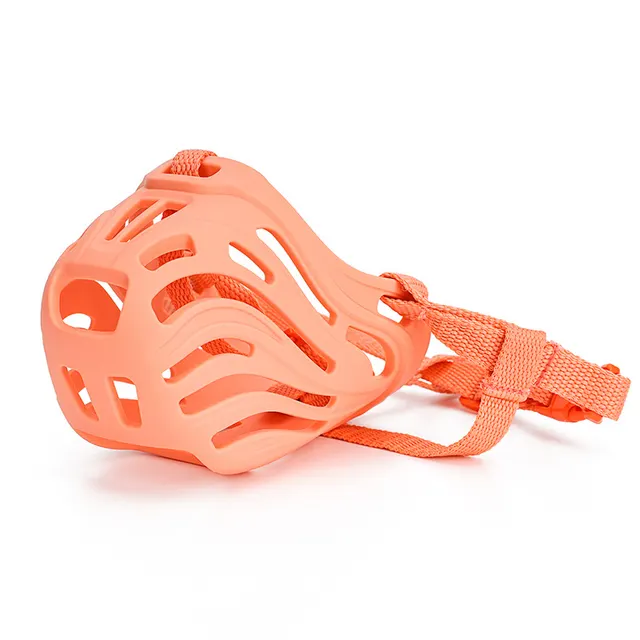 Pet Comfortable Dog Silicone Mouth Cover Mask Coral Orange - Shop at LoveMi
