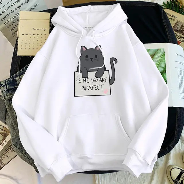 Girls Blank Solid Color Hoodie Sweater White - Shop at LoveMi