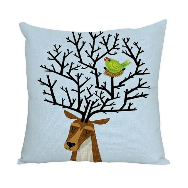 Nordic Style Animal Pattern Peach Skin Fabric Fabric Pillow Cover 25 Style - Shop at LoveMi
