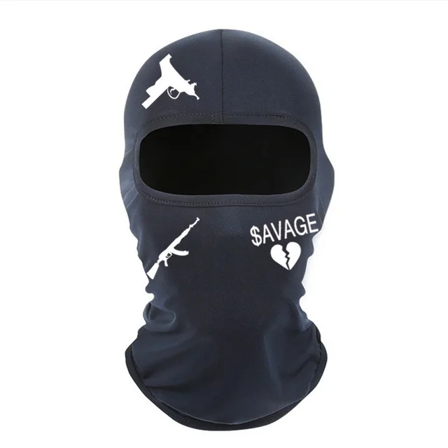 Outdoor Cycling Windproof Sun proof And Breathable Neck Protection Heat Transfer Patch Printed Ice Silk Headgear Navy Blue White Label - Shop at LoveMi