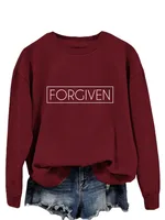 Trendy Tops Loose Long Sleeve Sweatershirt - Gray Sweater Black Font