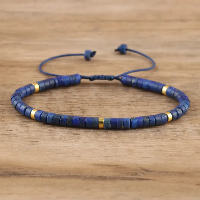 Natural Stone Spacer Beads Adjustable Braided Bracelet 6 Style - Shop at LoveMi