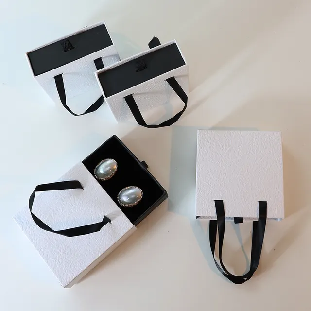 Jewelry Suit Packing Box Retro Style Portable Drawer White And Black - Shop at LoveMi